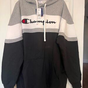 Champion Gray and White Hoodie